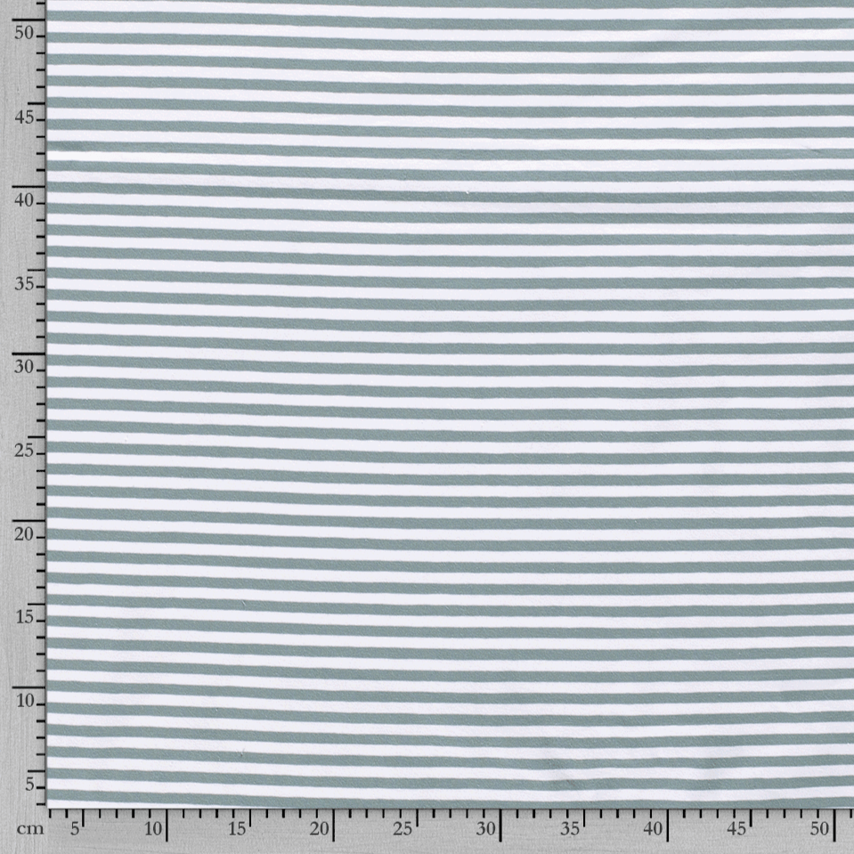 Cotton Jersey - Old Green and White Stripes-Jersey Fabric-Jelly Fabrics