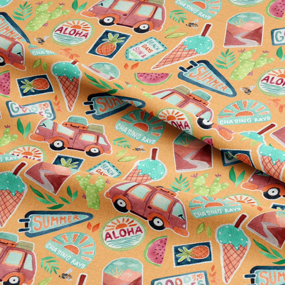 Cotton Jersey Summer Patches in Sunshine