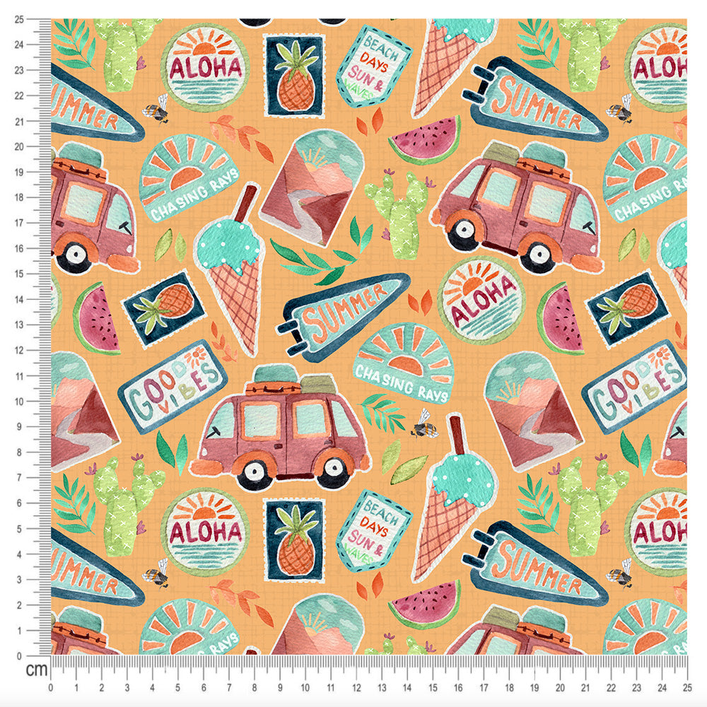 Jersey Fabric Summer Patches in Sunshine Jelly Fabrics Jelly Fabrics Ltd