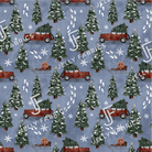 PRE-ORDER!!! - Christmas Trees in Blue Smoke (EXCLUSIVE) (due July)-Jersey Fabric-Jelly Fabrics
