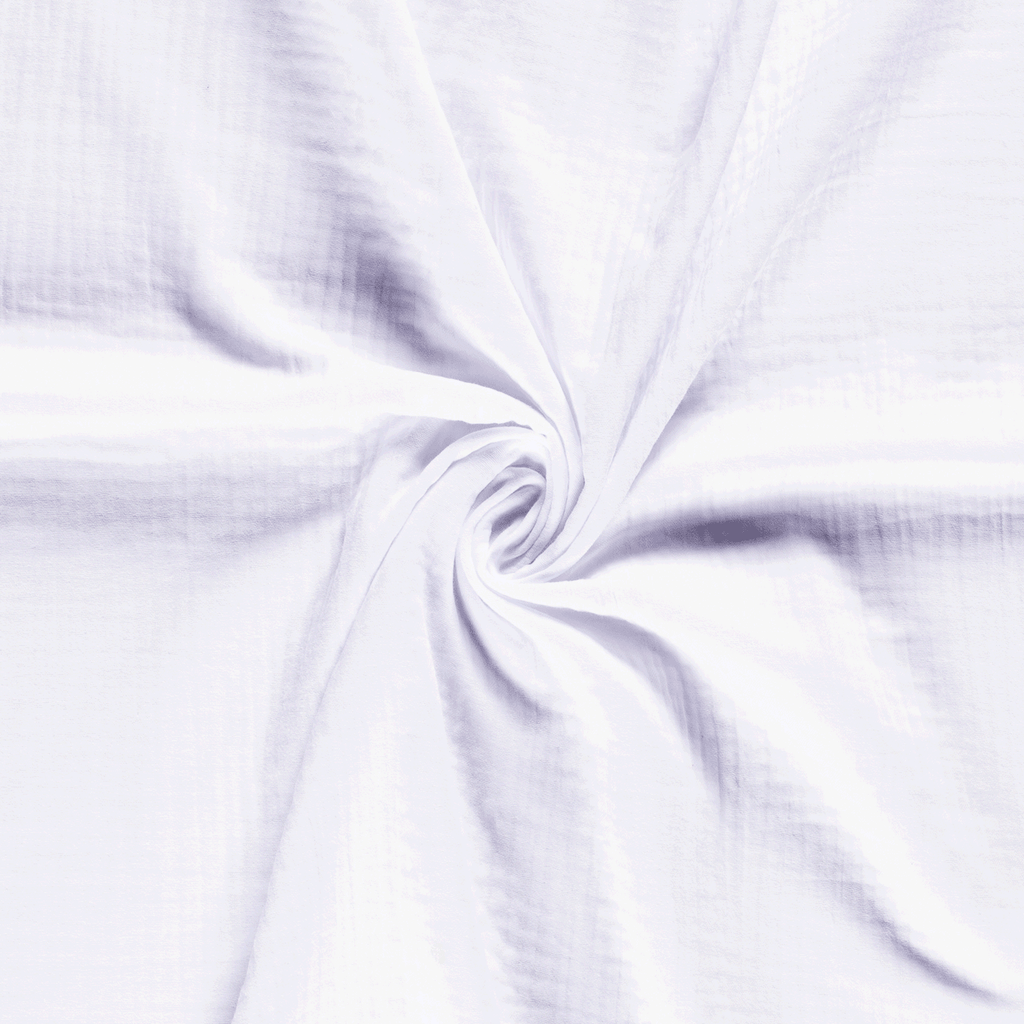 Triple Gauze Fabric - Solid in White-Muslin Fabric-Jelly Fabrics