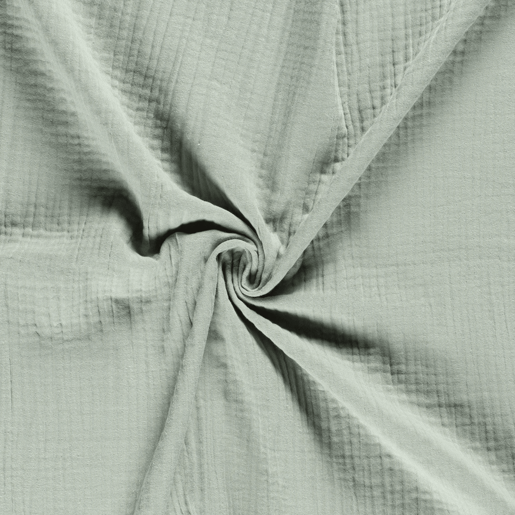 Triple Gauze Fabric - Solid in Old Green-Muslin Fabric-Jelly Fabrics