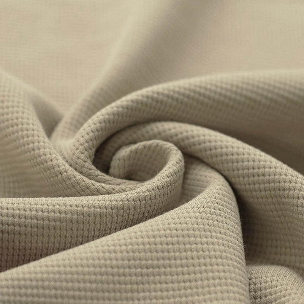 Waffle Knit - Dark Beige-Jersey Fabric-Jelly Fabrics