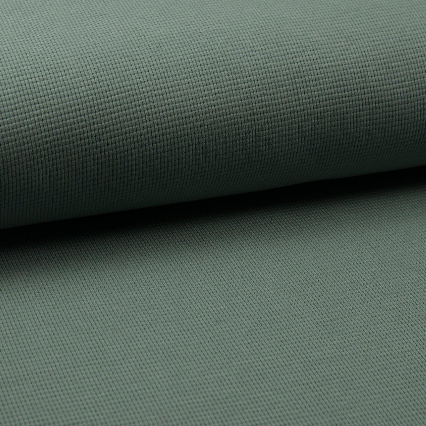Waffle Knit - Dusty Green-Jersey Fabric-Jelly Fabrics
