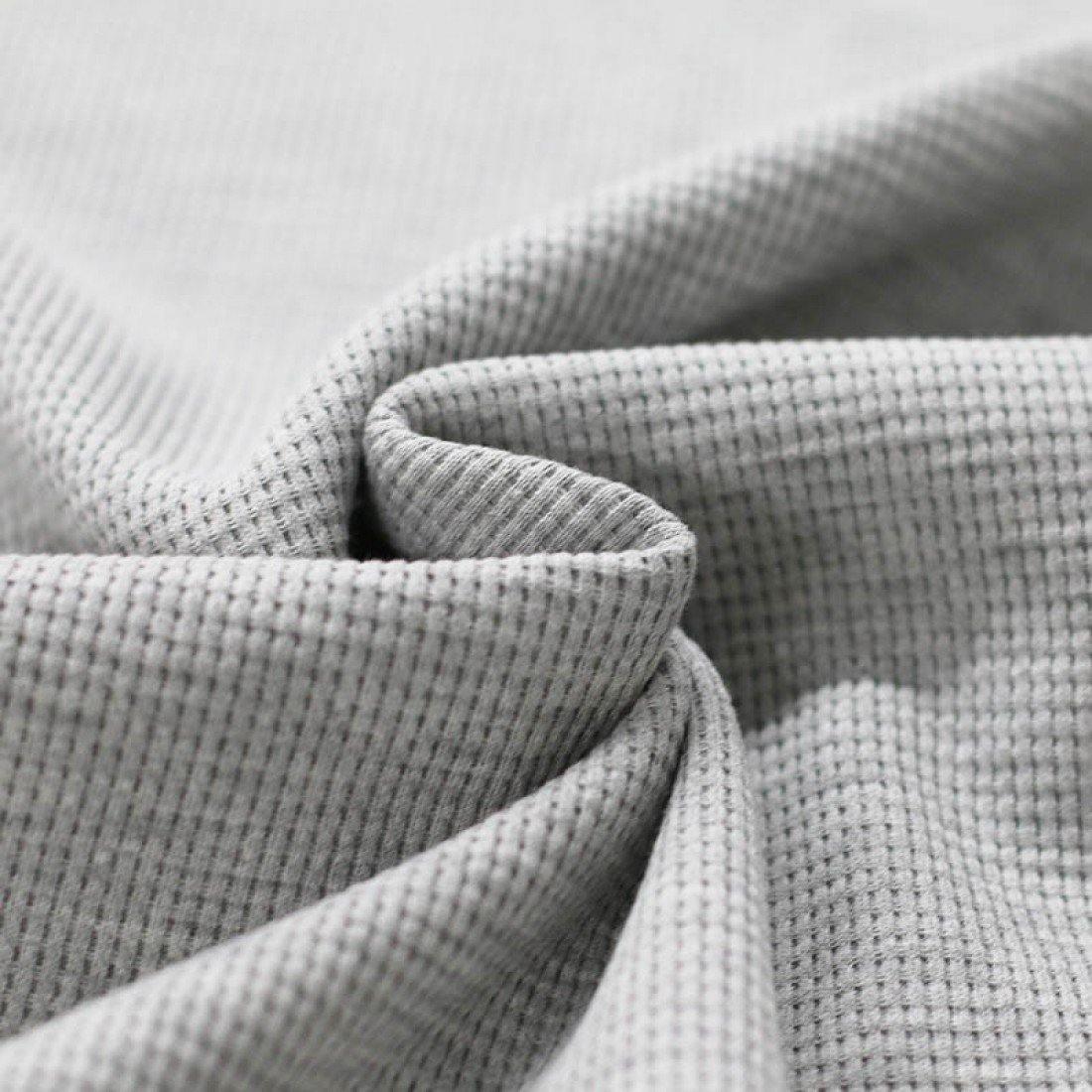 Waffle Knit Fabric - Light Grey Melange