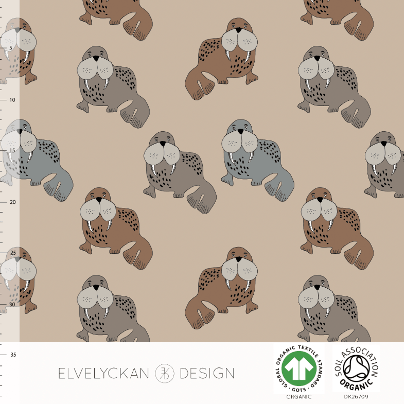 Organic French Terry Loop Back - Walrus in Capuccino by Elvelyckan Design-Organic French Terry-Jelly Fabrics