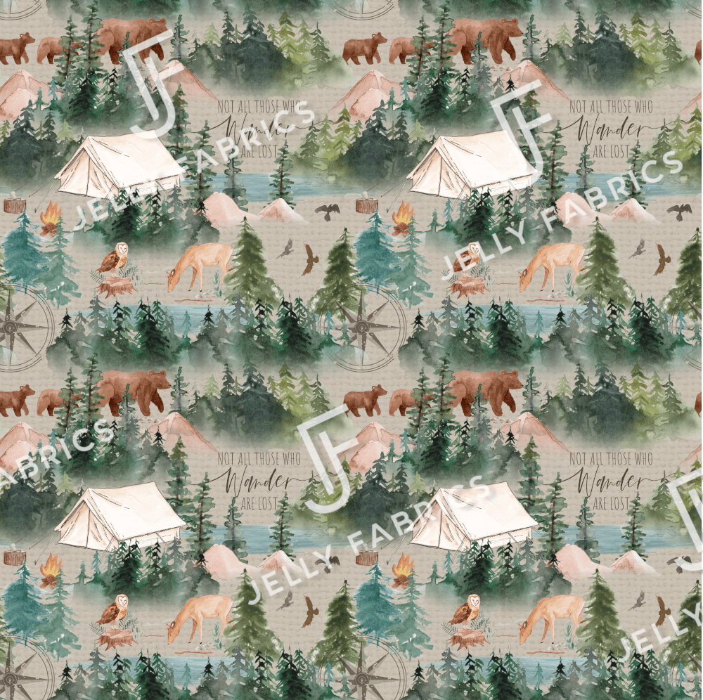 Organic Cotton Jersey - Wanderlust in Neutral (EXCLUSIVE)-Jersey Fabric-Jelly Fabrics