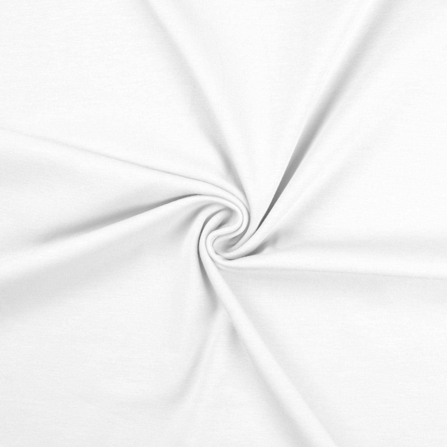 Cotton Jersey - White (NEW)-Jersey Fabric-Jelly Fabrics