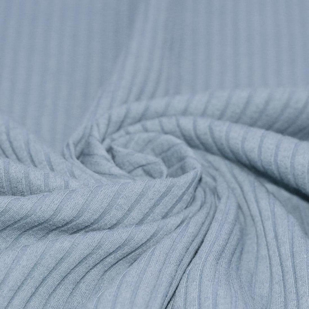 Wide Drop Needle Rib Jersey - Light Jeans-Jersey Fabric-Jelly Fabrics