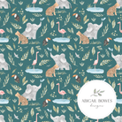 Cotton Jersey - Wild Safari in Teal (EXCLUSIVE)-Jersey Fabric-Jelly Fabrics